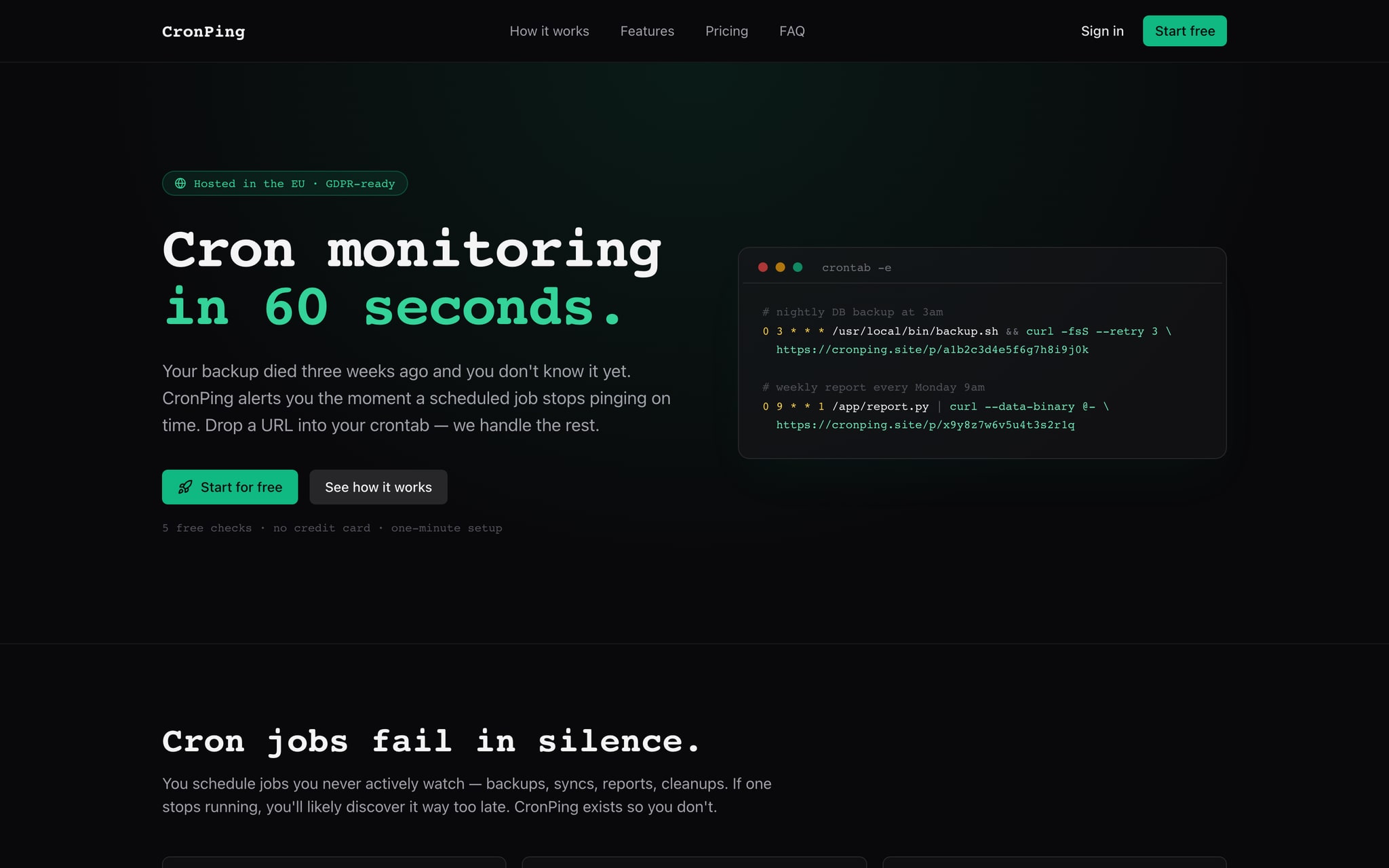 CronPing screenshot